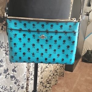 Coach Turquoise Floral Crossbody Bag